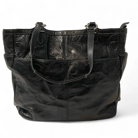 ❤️ Coach Black Patent Leather Gallery North/South Tote F19818 - Picture 5 of 13
